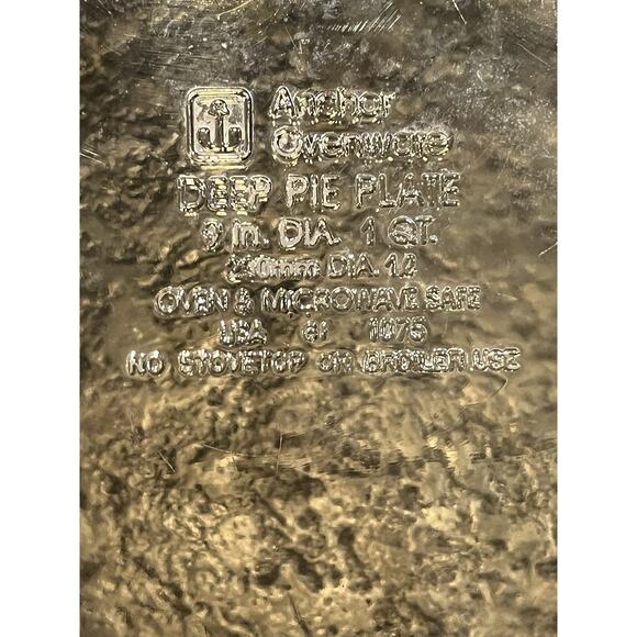 Anchor Hocking Ovenware 9” Amber Brown Glass Deep Pie Plate Scalloped Edge #1075 - Picture 4 of 6